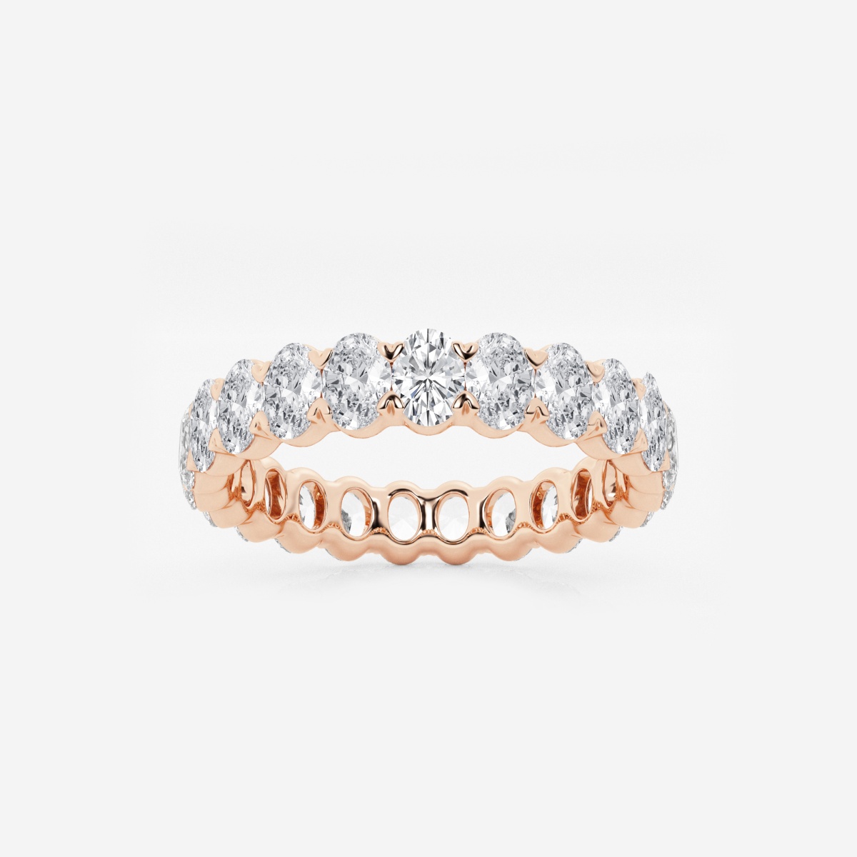 2 ctw Oval Lab Grown Diamond Eternity Band - 3.7mm Width