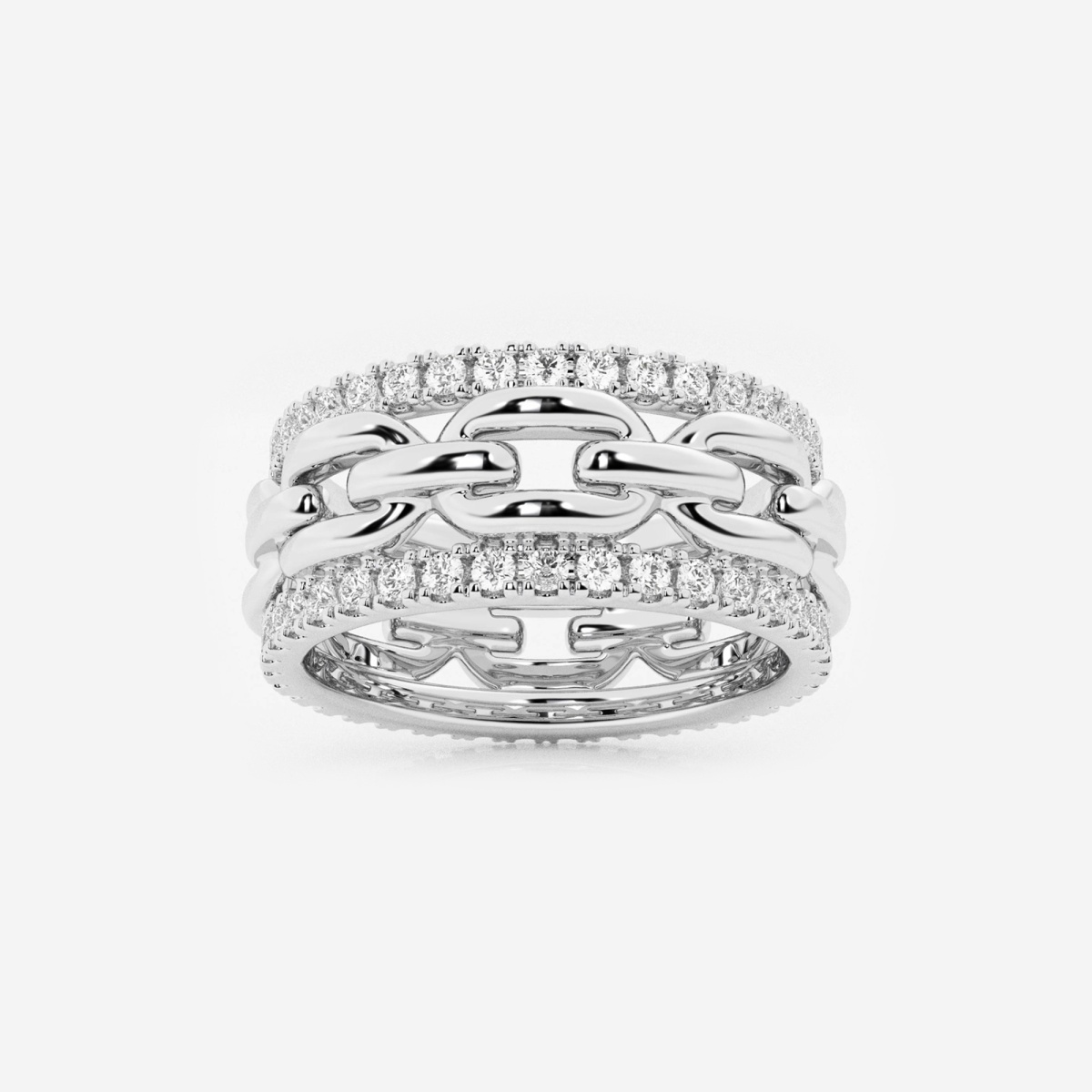 1 ctw Round Lab Grown Diamond Link Fashion Band