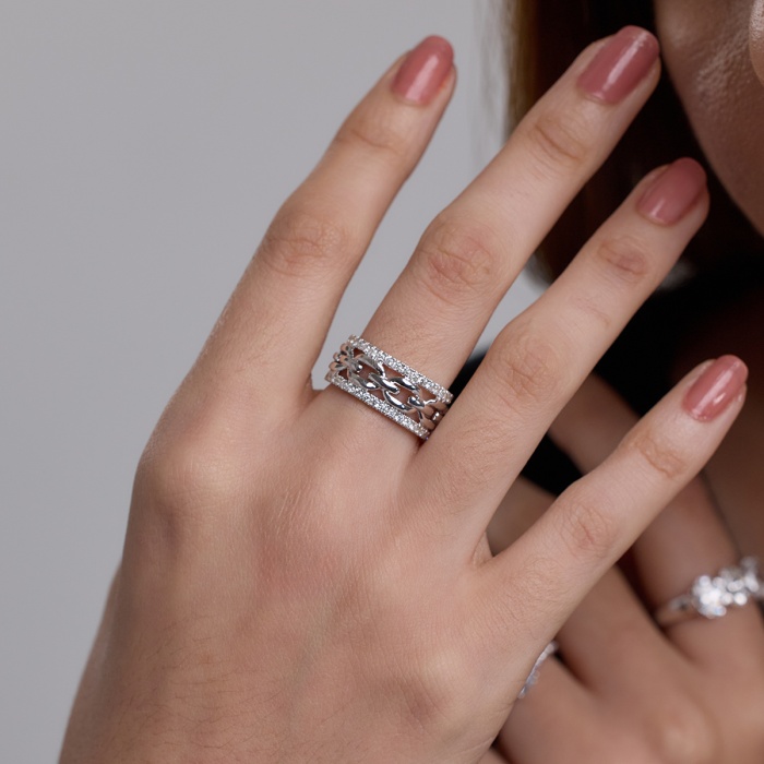 1 ctw Round Lab Grown Diamond Link Fashion Band