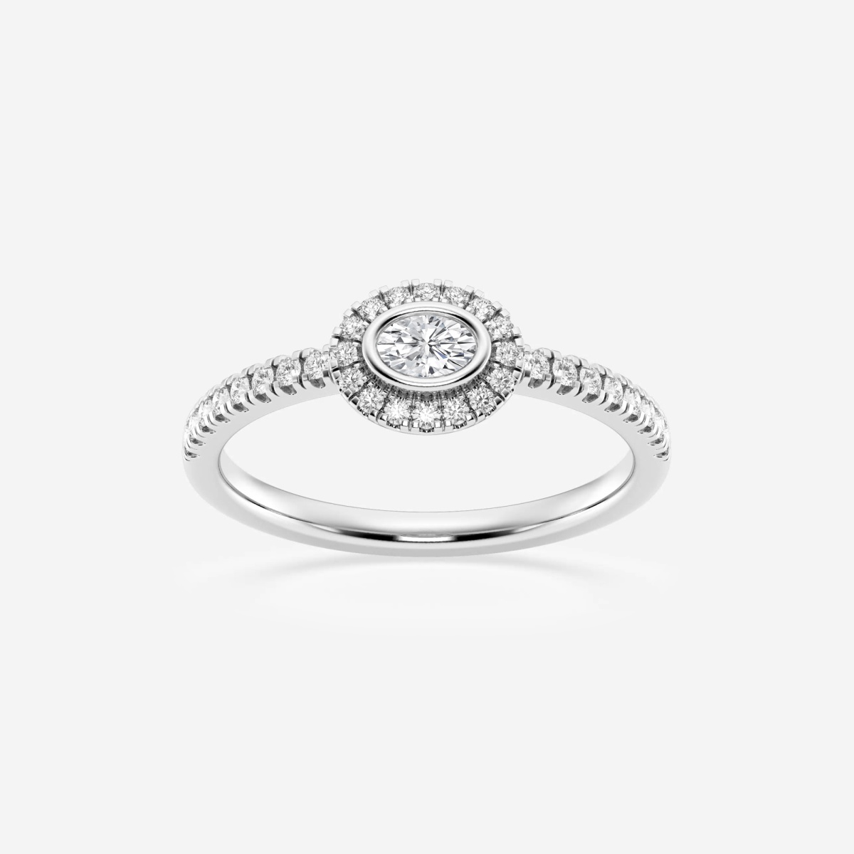 1/3 ctw Oval Lab Grown Diamond East West Halo Fashion Ring