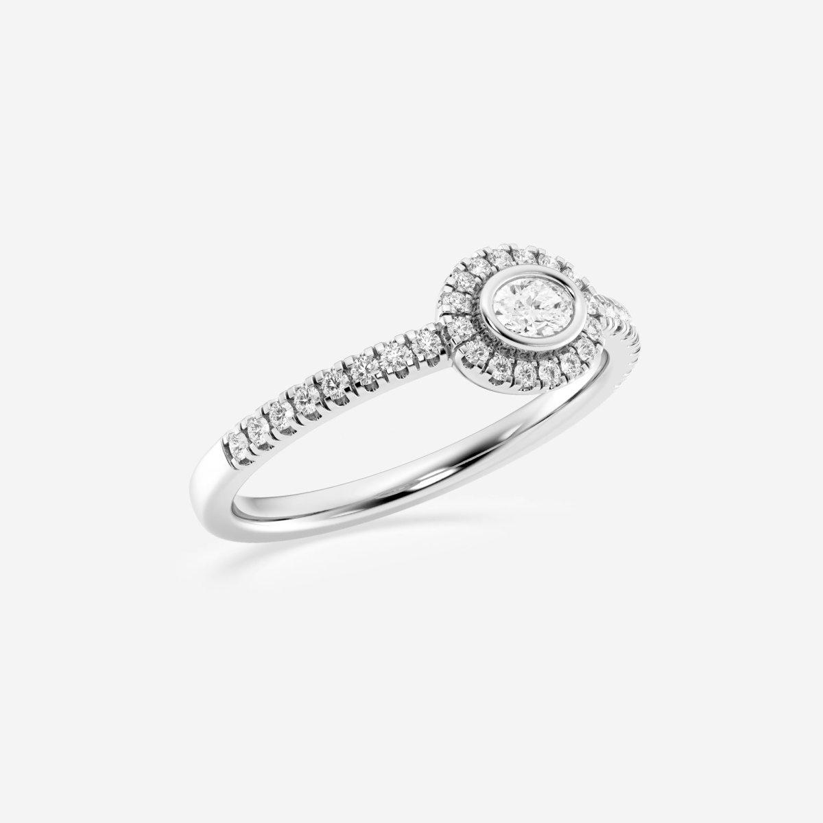 Additional Image 1 for  1/3 ctw Oval Lab Grown Diamond East West Halo Fashion Ring