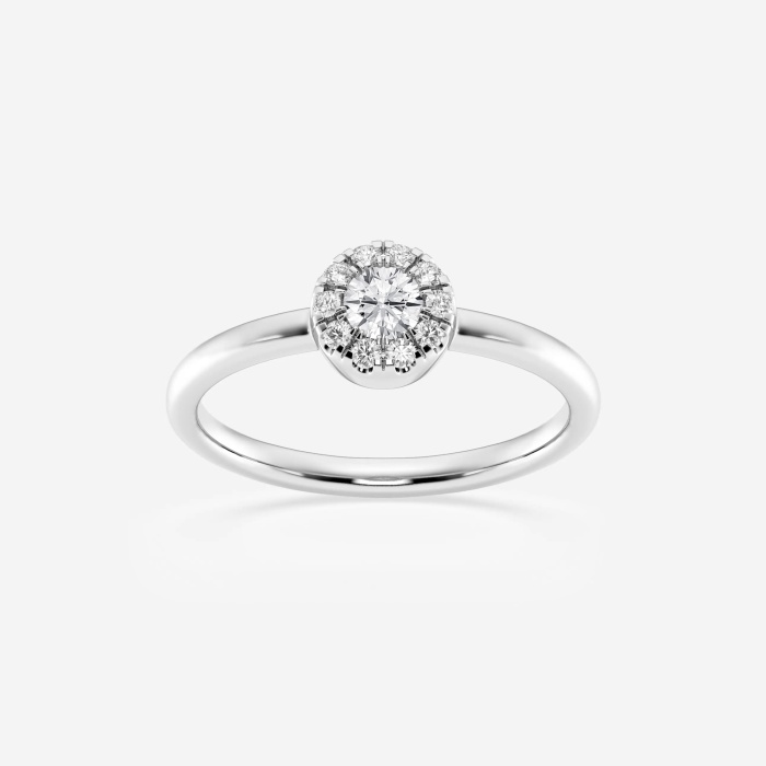 1/4 ctw Round Lab Grown Diamond Micro Pave Halo Fashion Ring
