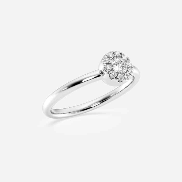 1/4 ctw Round Lab Grown Diamond Micro Pave Halo Fashion Ring