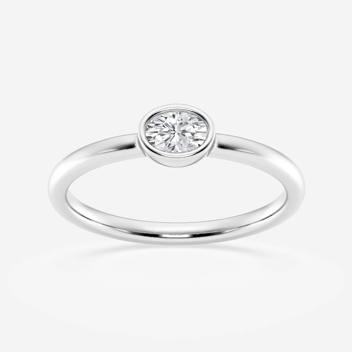 1/4 ctw Oval Lab Grown Diamond Bezel Set Fashion ring