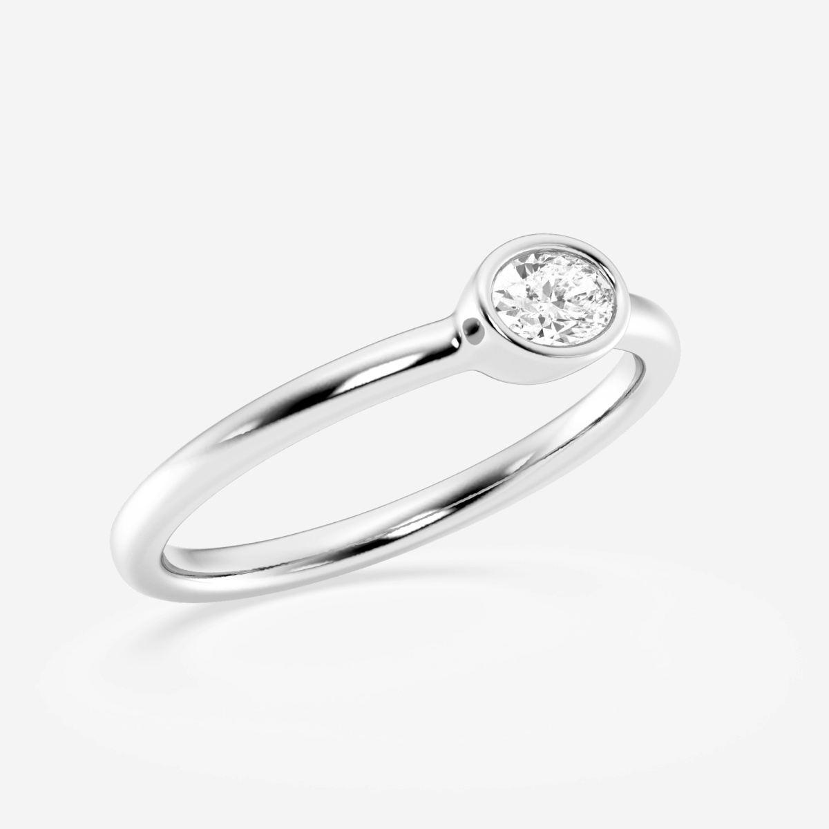 Additional Image 1 for  1/4 ctw Oval Lab Grown Diamond Bezel Set Fashion ring