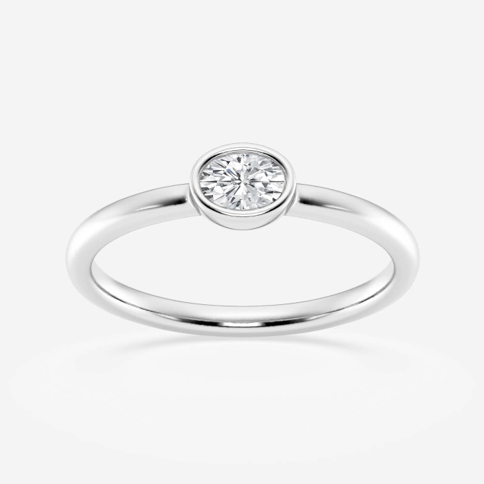 1/4 ctw Oval Lab Grown Diamond Bezel Set Fashion ring