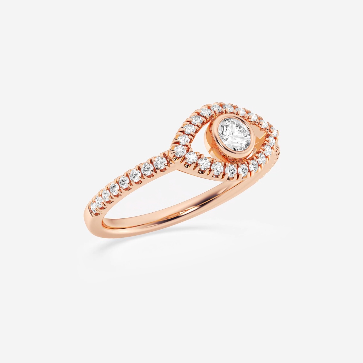 Additional Image 1 for  1/2 ctw Round Lab Grown Diamond Evil Eye Fashion Ring