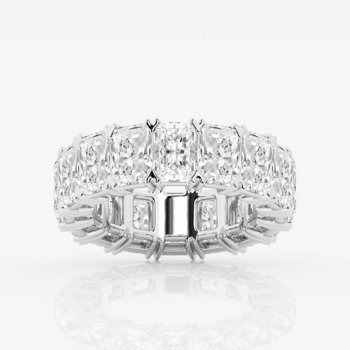 10 1/3 ctw Radiant Lab Grown Diamond V-Prong Eternity Band - 6.7mm Width