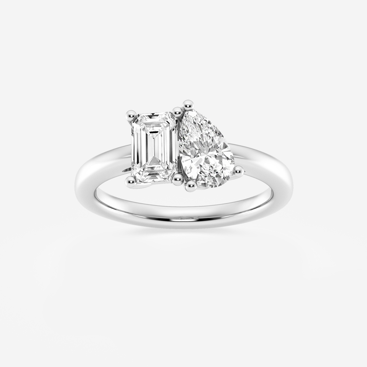 2 ctw Toi Et Moi Pear and Emerald Engagement Ring