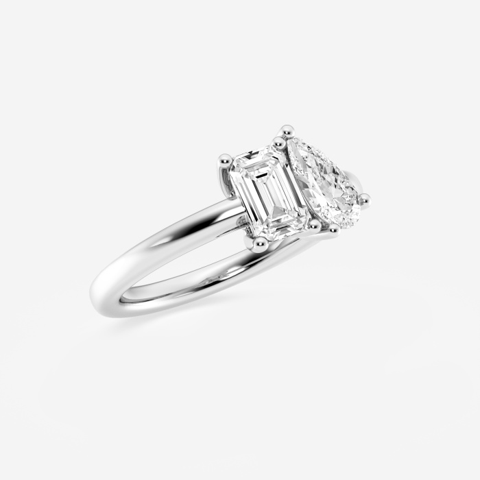 2 ctw Toi Et Moi Pear and Emerald Engagement Ring