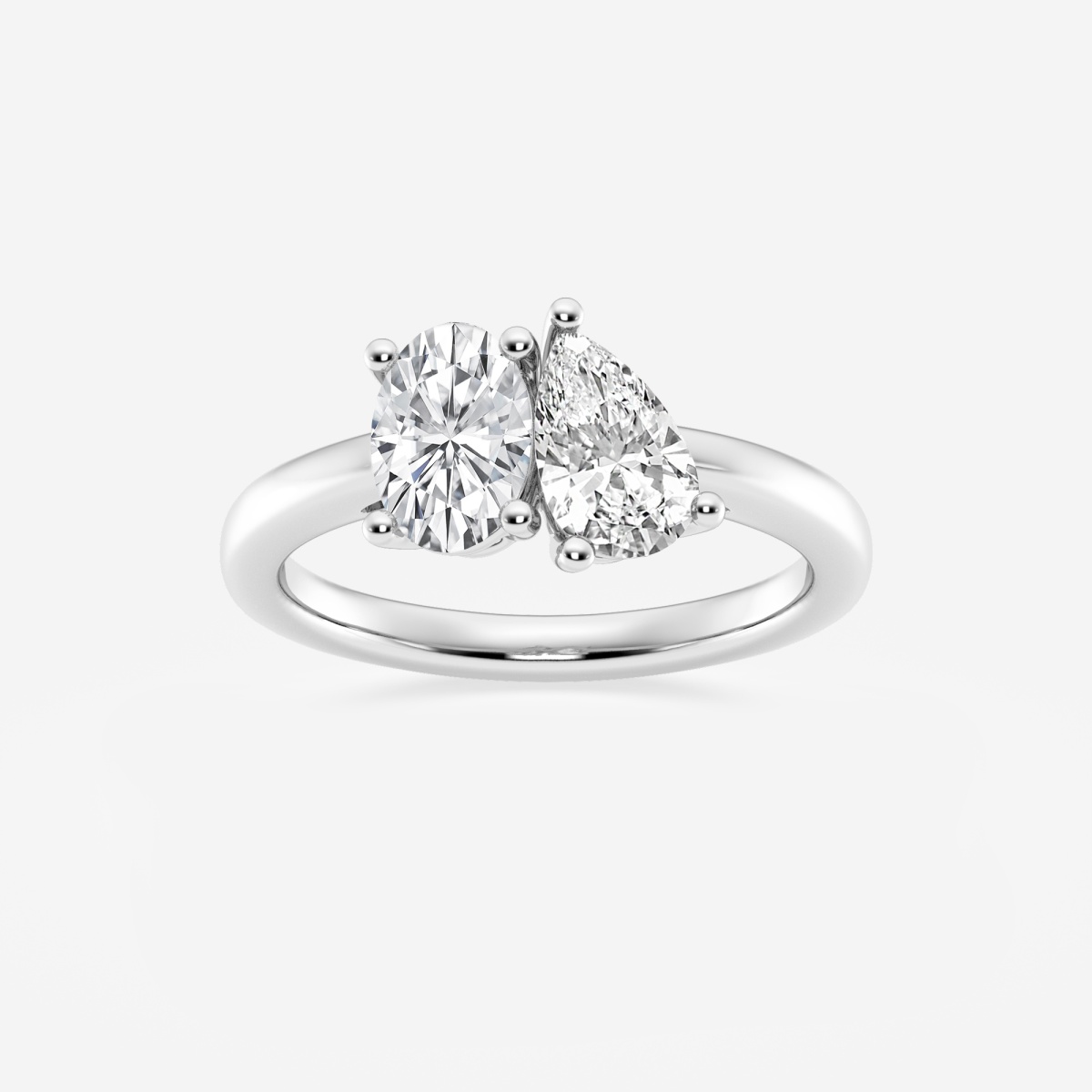2 ctw Toi Et Moi Pear and Oval Engagement Ring