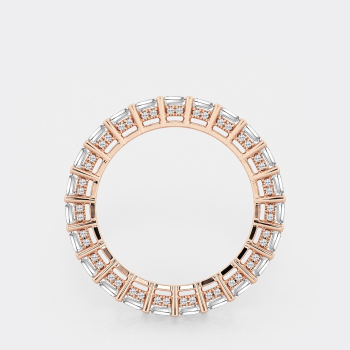 6 ctw Emerald Lab Grown Diamond Eternity Band With Side Stone Accents - 4.7mm Width