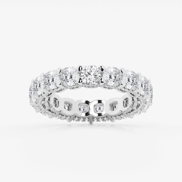 6 ctw Cushion Lab Grown Diamond Eternity Band With Side Stone Accents - 4.1mm Width