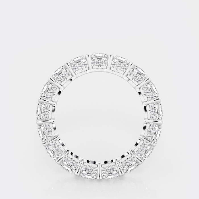 6 ctw Cushion Lab Grown Diamond Eternity Band With Side Stone Accents - 4.1mm Width