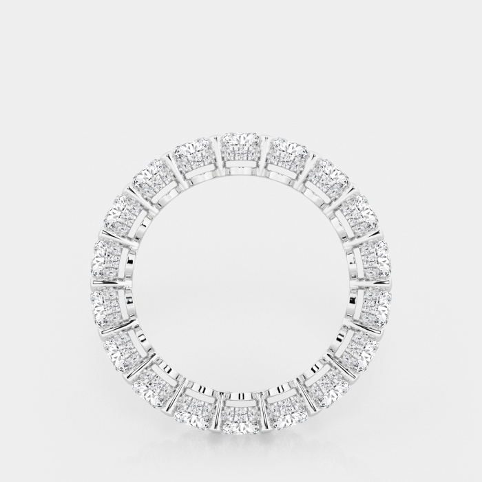 6 ctw Oval Lab Grown Diamond Eternity Band With Side Stone Accents - 5.5mm Width