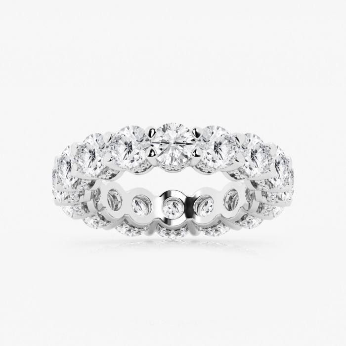 6 ctw Round Lab Grown Diamond Eternity Band With Side Stone Accents - 4.6mm Width
