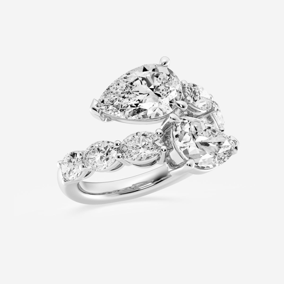 Additional Image 1 for  7 3/4 ctw Pear and Oval Lab Grown Diamond Bypass Fashion Ring