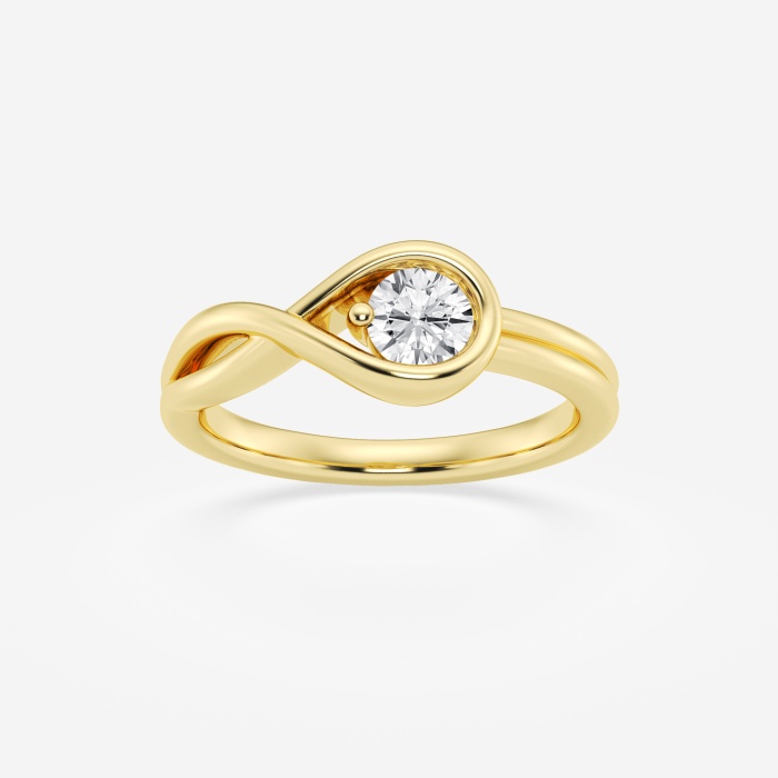 1/2 ctw Round Lab Grown Diamond Twist Love Knot Fashion Ring