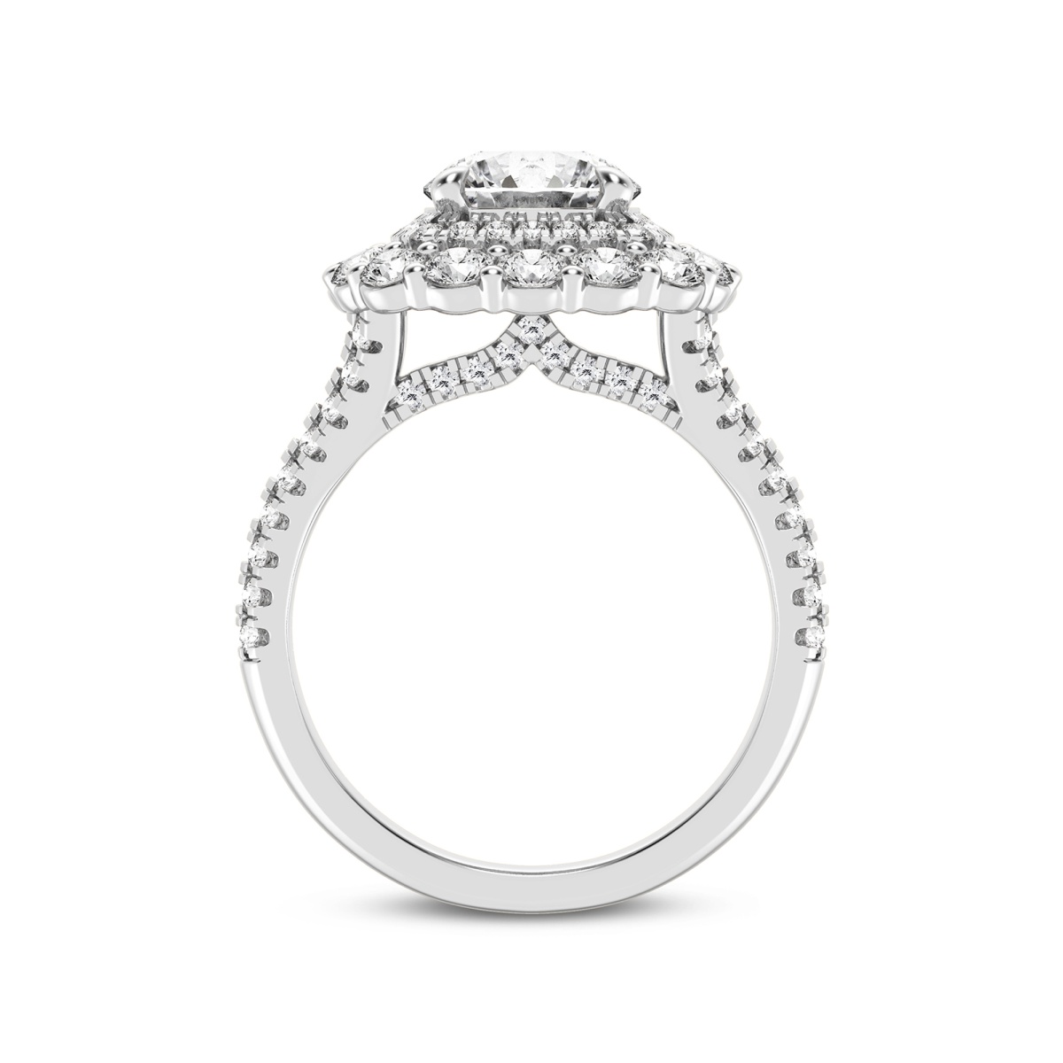 Additional Image 1 for  3 1/2 ctw Round Lab Grown Diamond Split Shank Double Square Halo Engagement Ring