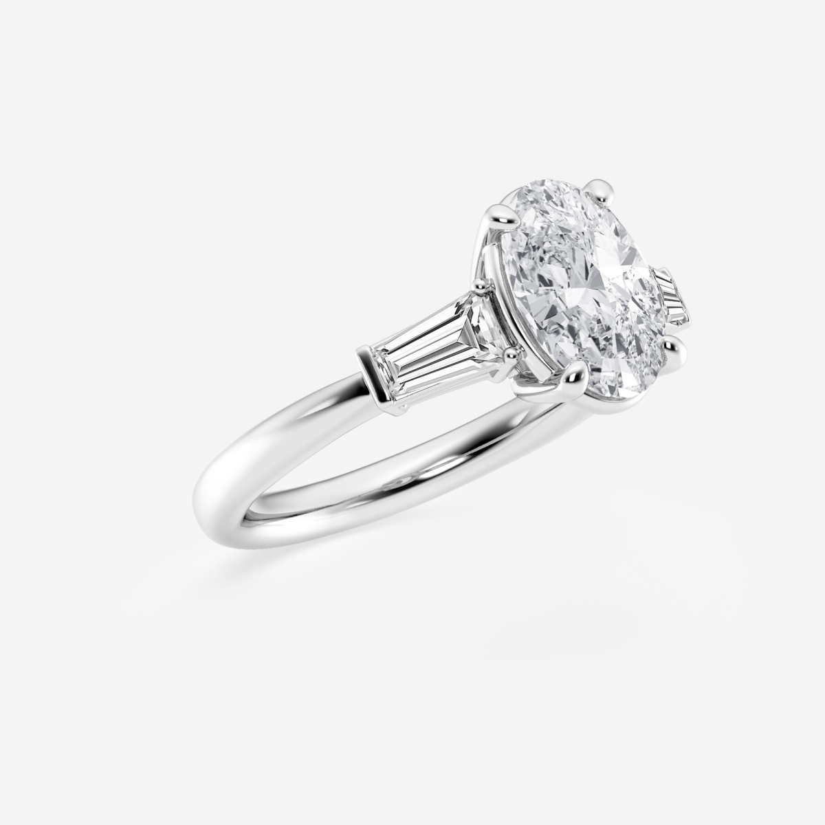 Additional Image 1 for  2 1/2 ctw Oval Lab Grown Diamond Solitaire Engagement Ring with Side Accents