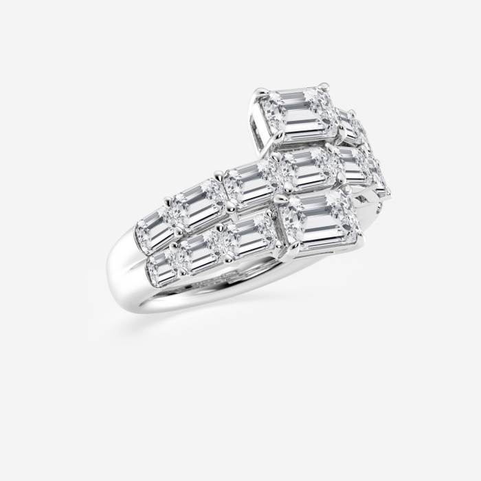 4 ctw Emerald Lab Grown Diamond Bypass Fashion Ring
