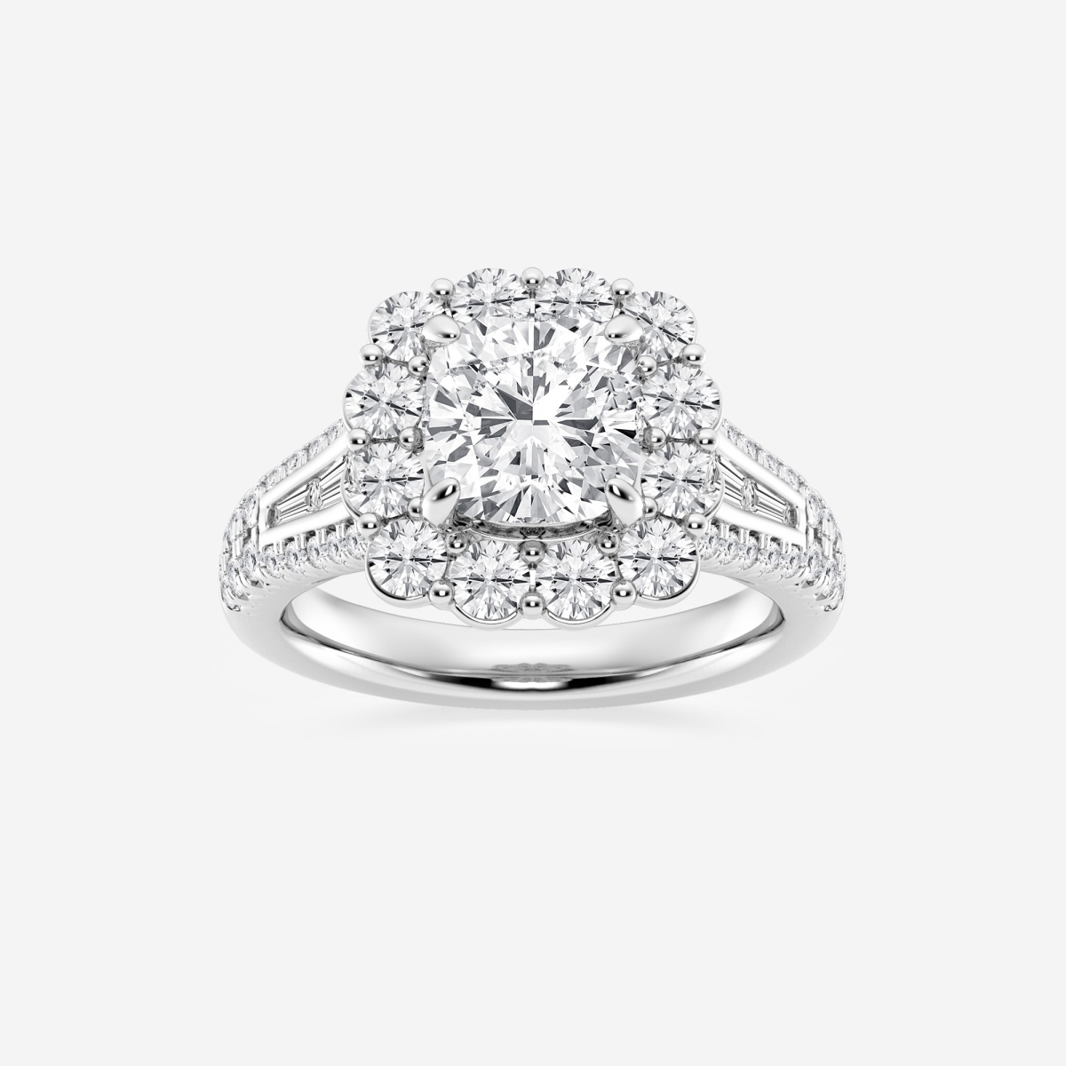 3 2/5 ctw Cushion Lab Grown Diamond Large Halo Engagement Ring