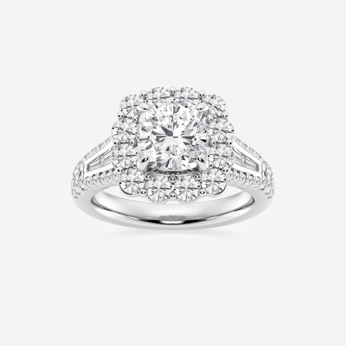 3 2/5 ctw Cushion Lab Grown Diamond Large Halo Engagement Ring