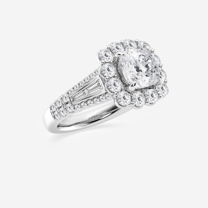 3 2/5 ctw Cushion Lab Grown Diamond Large Halo Engagement Ring