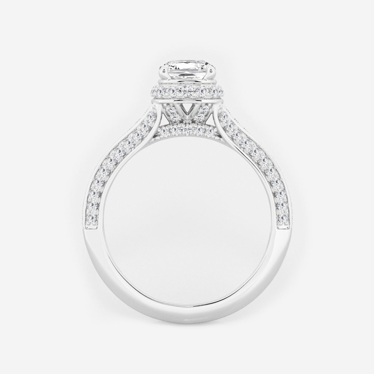Additional Image 1 for  2 ctw Cushion Lab Grown Diamond Channel Band Halo Bridal Set