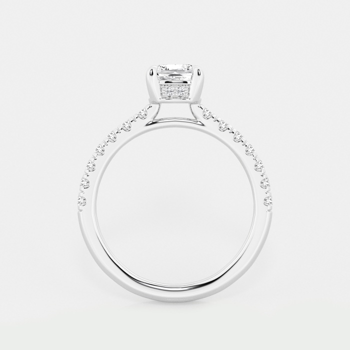 1 3/4 ctw Cushion Lab Grown Diamond Hidden Halo Bridal Set