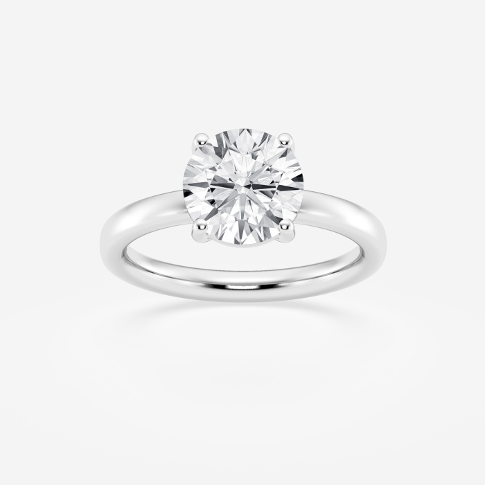 2 1/2 ctw Round Lab Grown Diamond Low Setting Solitaire Engagement Ring