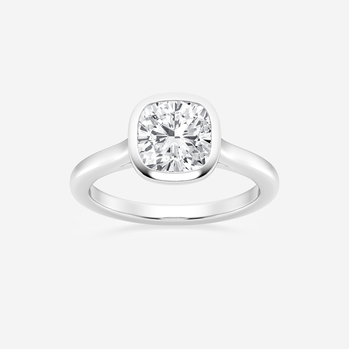 2 ctw Cushion Lab Grown Diamond Bezel Set Solitaire Engagement Ring