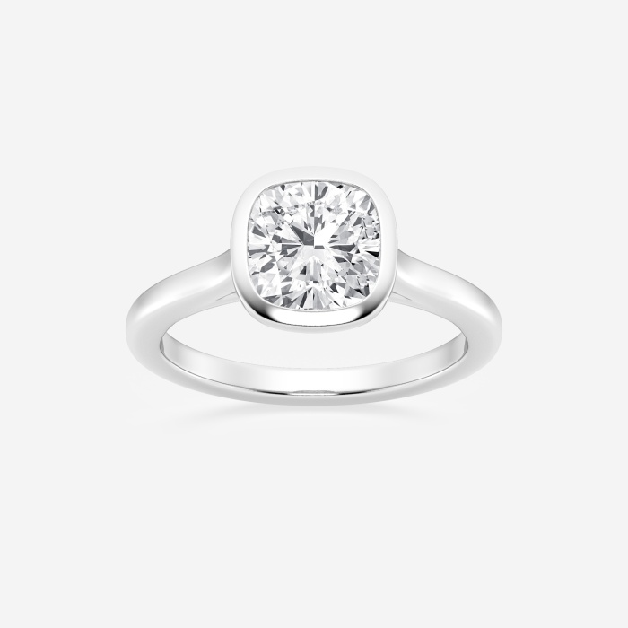 2 ctw Cushion Lab Grown Diamond Bezel Set Solitaire Engagement Ring