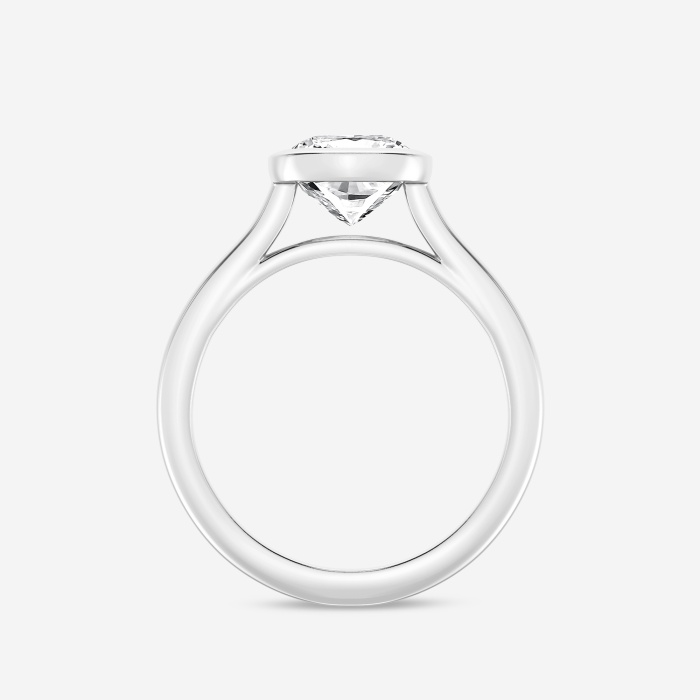 2 ctw Cushion Lab Grown Diamond Bezel Set Solitaire Engagement Ring