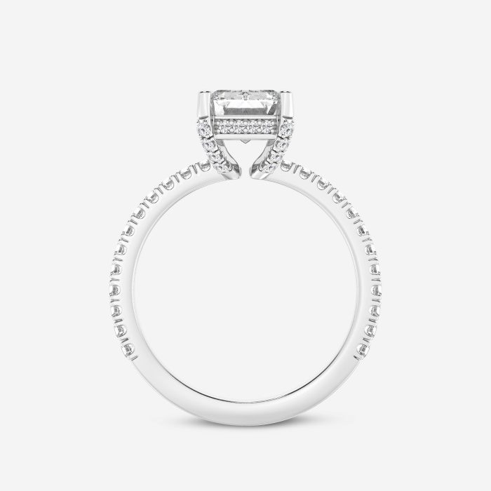 3 2/5 ctw Emerald Lab Grown Diamond Hidden Halo Engagement Ring