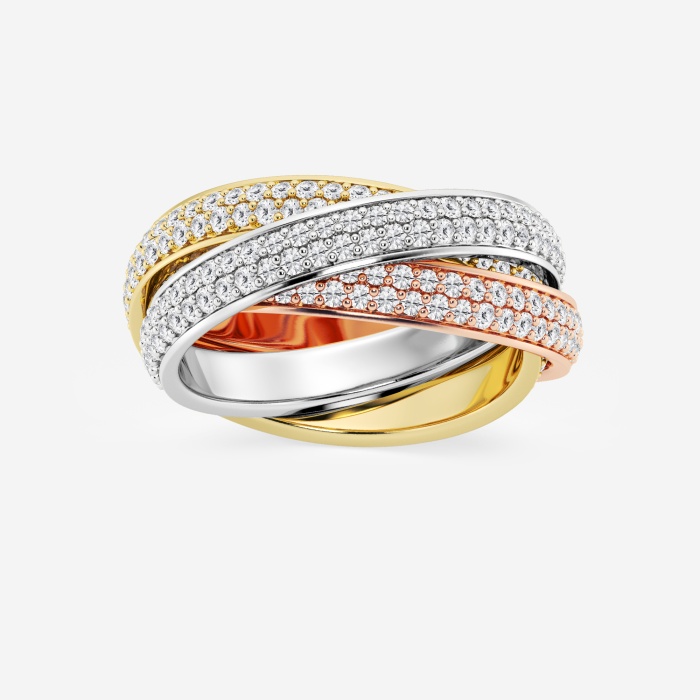 2 ctw Round Lab Grown Diamond Pave Infinity Eternity Band - 8mm Width