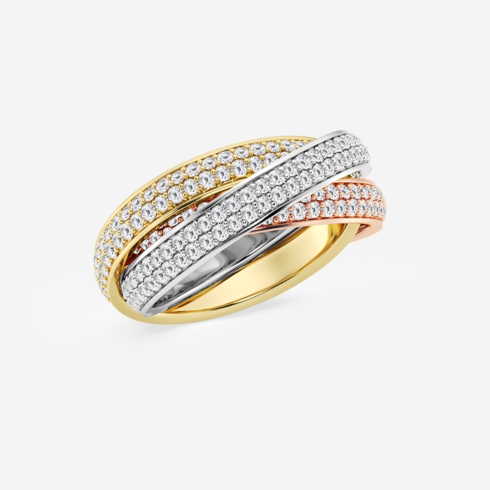 2 ctw Round Lab Grown Diamond Pave Infinity Eternity Band - 8mm Width