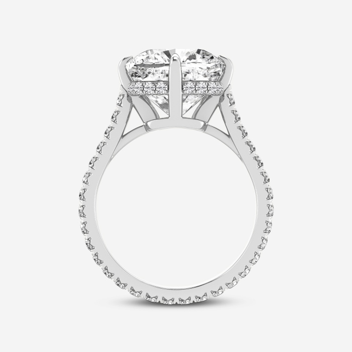 6 2/3 ctw Old Mine Cut Lab Grown Diamond Hidden Halo Engagement Ring