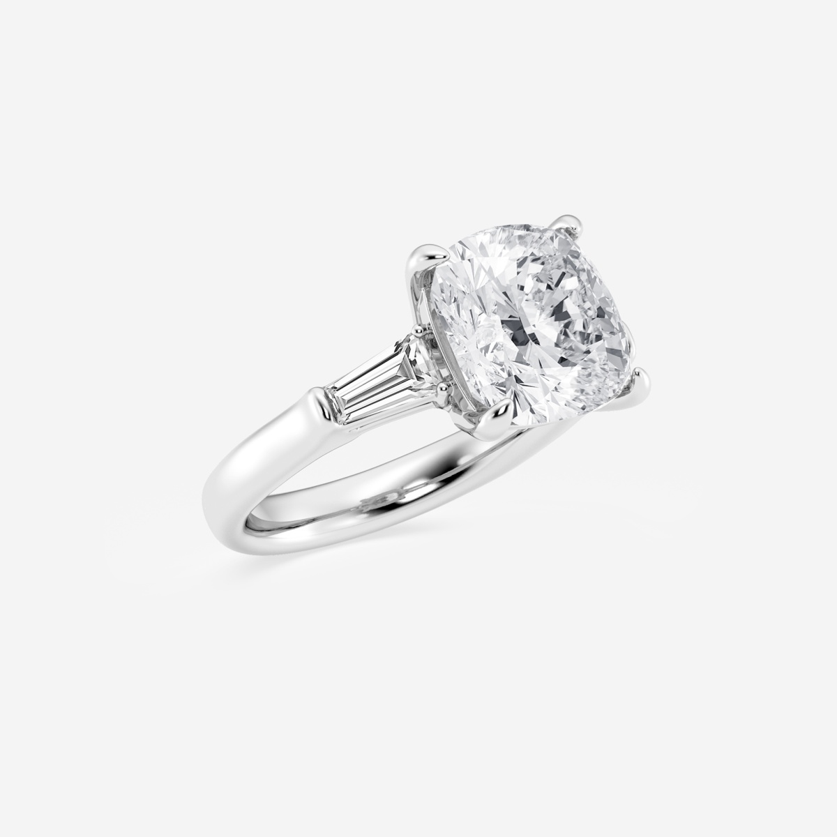 Additional Image 1 for  5 ctw Old Mine Cut Lab Grown Diamond Solitaire Engagement Ring with Side Accents