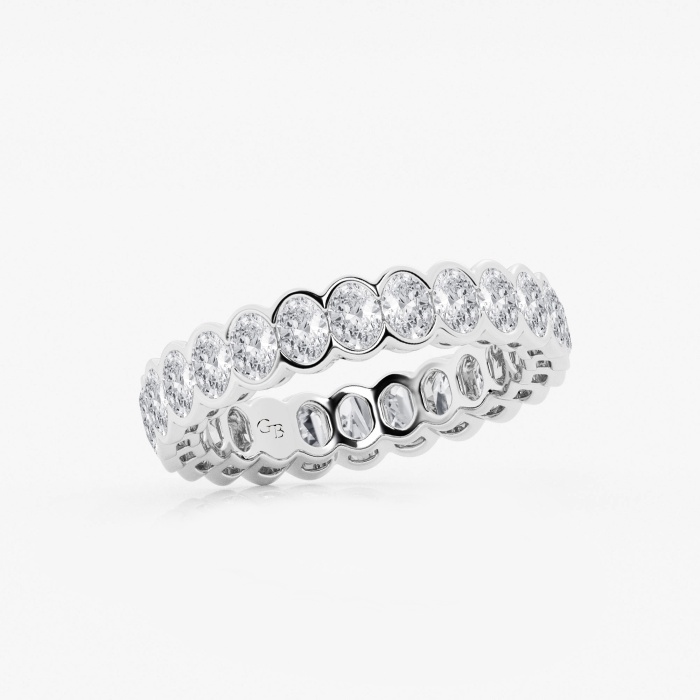 2 ctw Oval Lab Grown Diamond Half Bezel Eternity Band - 4.3mm Width