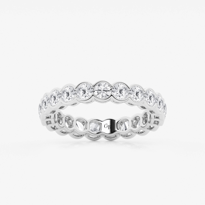 2 ctw Round Lab Grown Diamond Half Bezel Eternity Band - 3.6mm Width