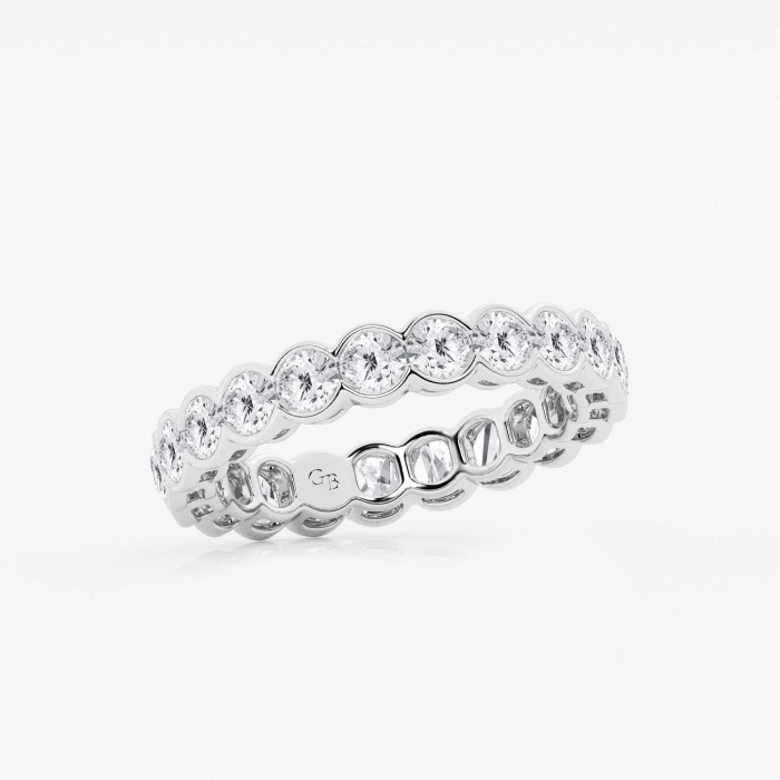 2 ctw Round Lab Grown Diamond Half Bezel Eternity Band - 3.6mm Width