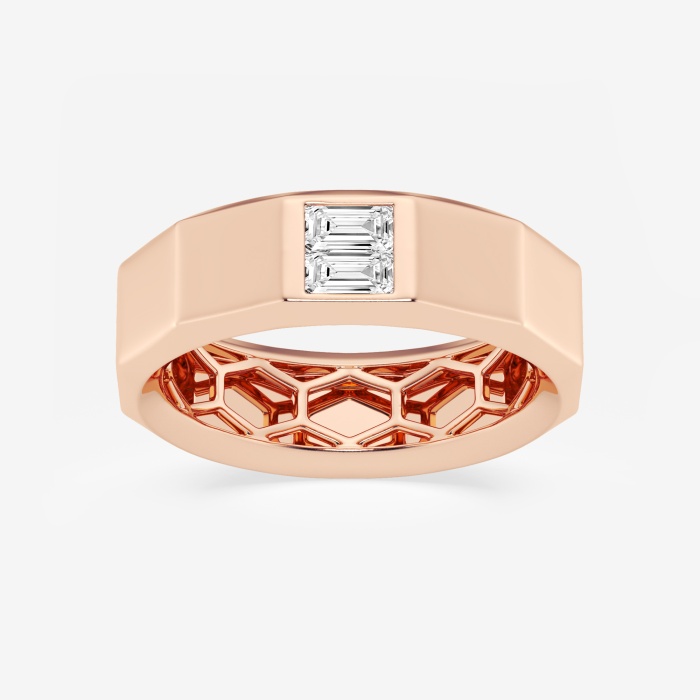 1/3 ctw Baguette Lab Grown Diamond Solitaire Faceted Wedding Band