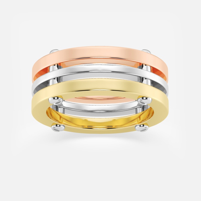 Triple Row Modern Wedding Band