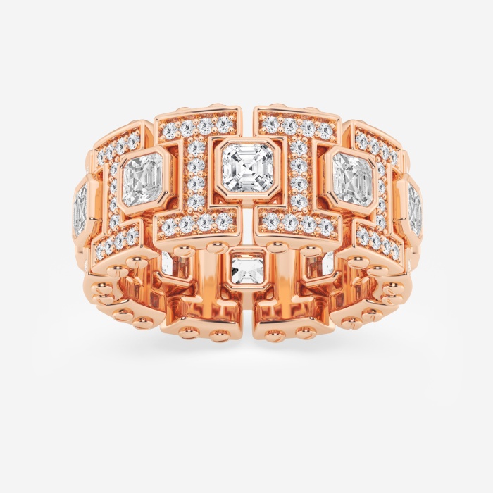 5 ctw Asscher Lab Grown Diamond Eternity Band - 11.2mm Width