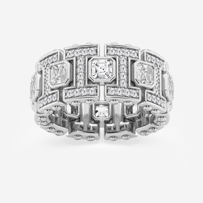 5 ctw Asscher Lab Grown Diamond Eternity Band - 11.2mm Width
