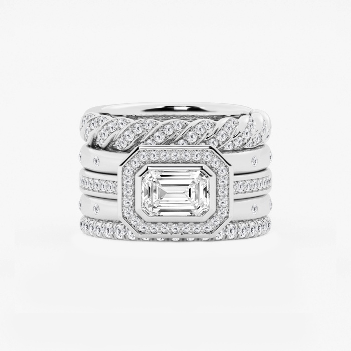 2 1/3 ctw Emerald Lab Grown Diamond East-West Five Piece Fashion Band