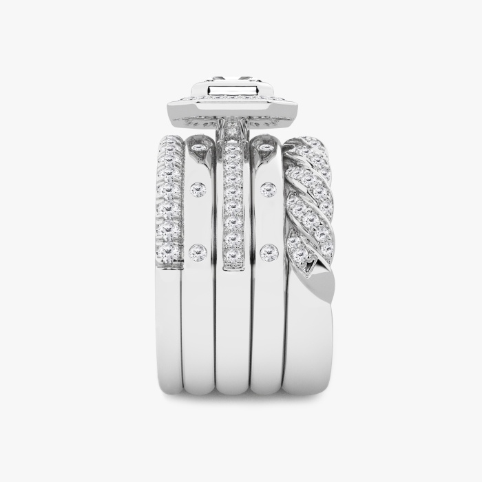 2 1/3 ctw Emerald Lab Grown Diamond East-West Five Piece Fashion Band