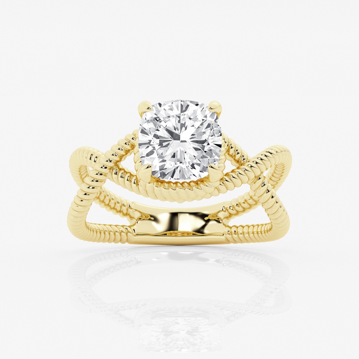 3 ctw Cushion Lab Grown Diamond Solitaire Engagement Ring