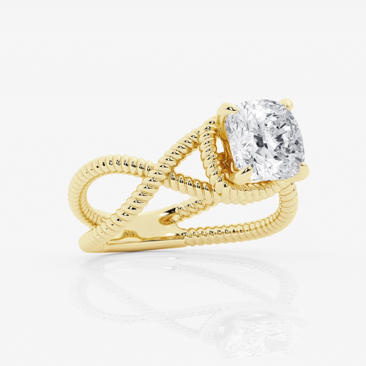 Additional Image 1 for  3 ctw Cushion Lab Grown Diamond Solitaire Engagement Ring